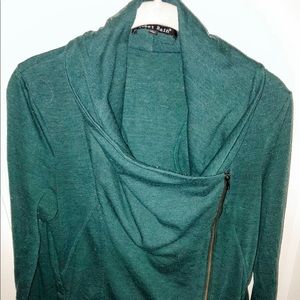 Unique asymmetrical Jade Cardigan